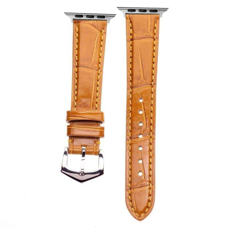 Apple Watch Leather Band ™ Cognac Matt Alligator Watch Band