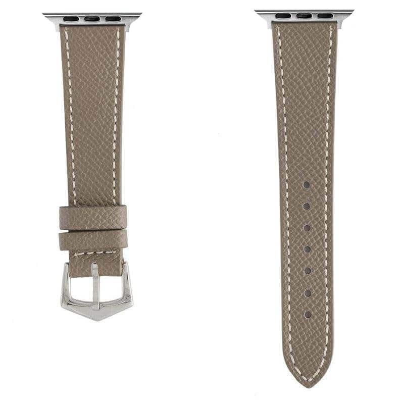 Apple Watch Leather Band ™ Hammered Toupe Ecru Stitches
