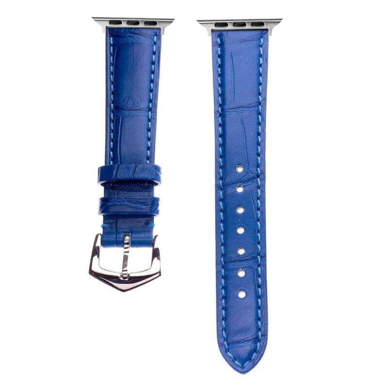 Apple Watch Leather Band ™ Light Blue Matt Alligator Watch Band