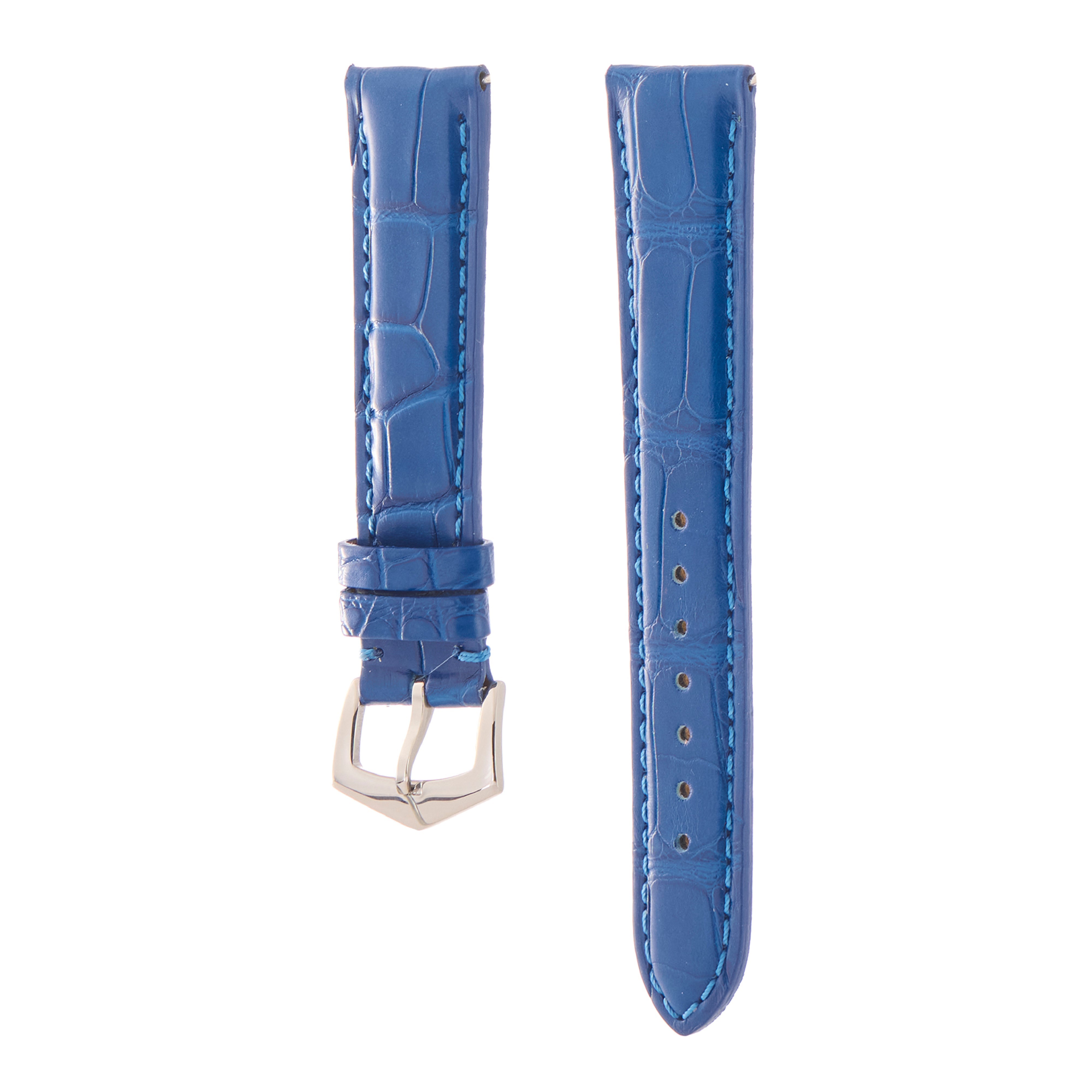 Matt Light Blue Alligator Watch Strap