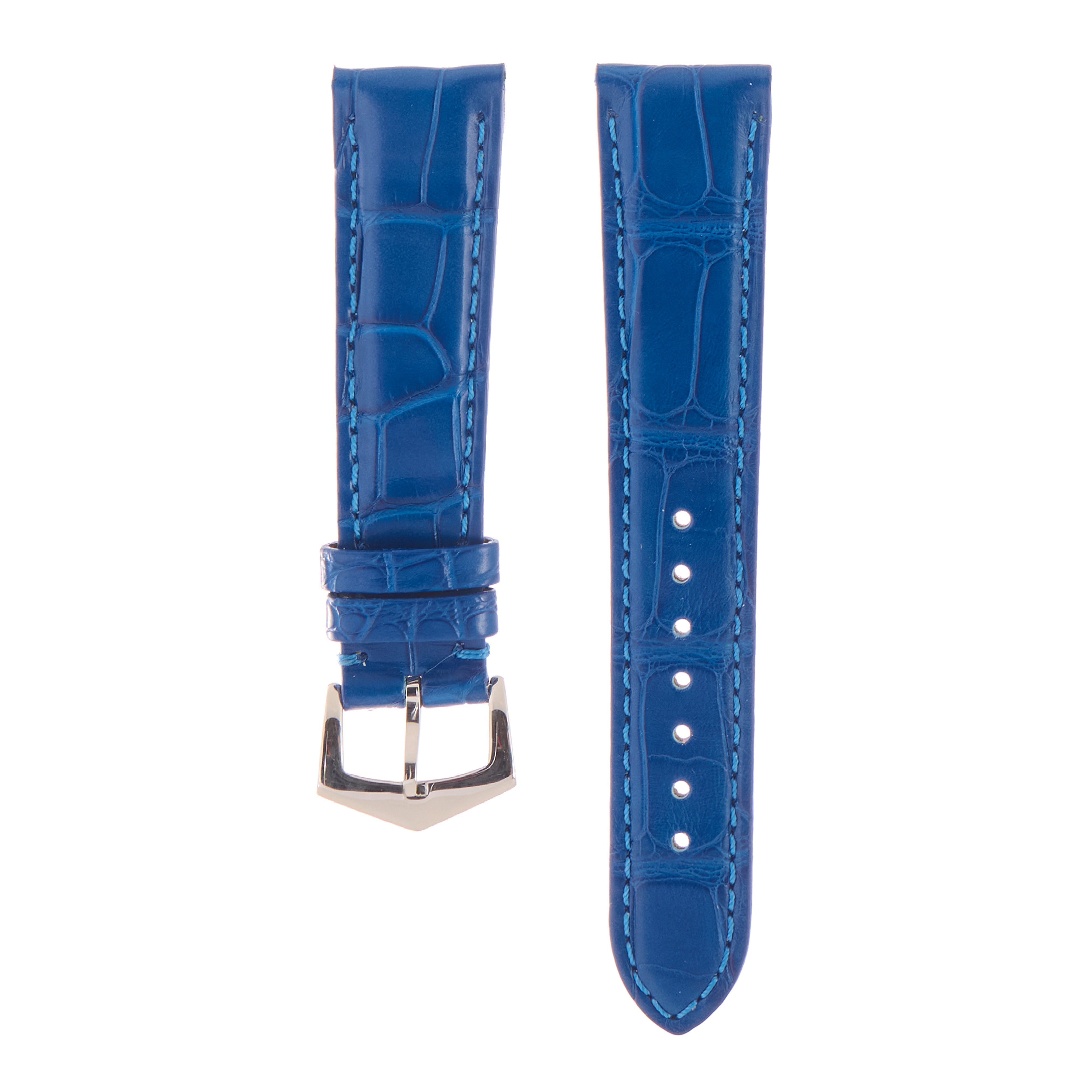 Matt Light Blue Alligator Watch Strap