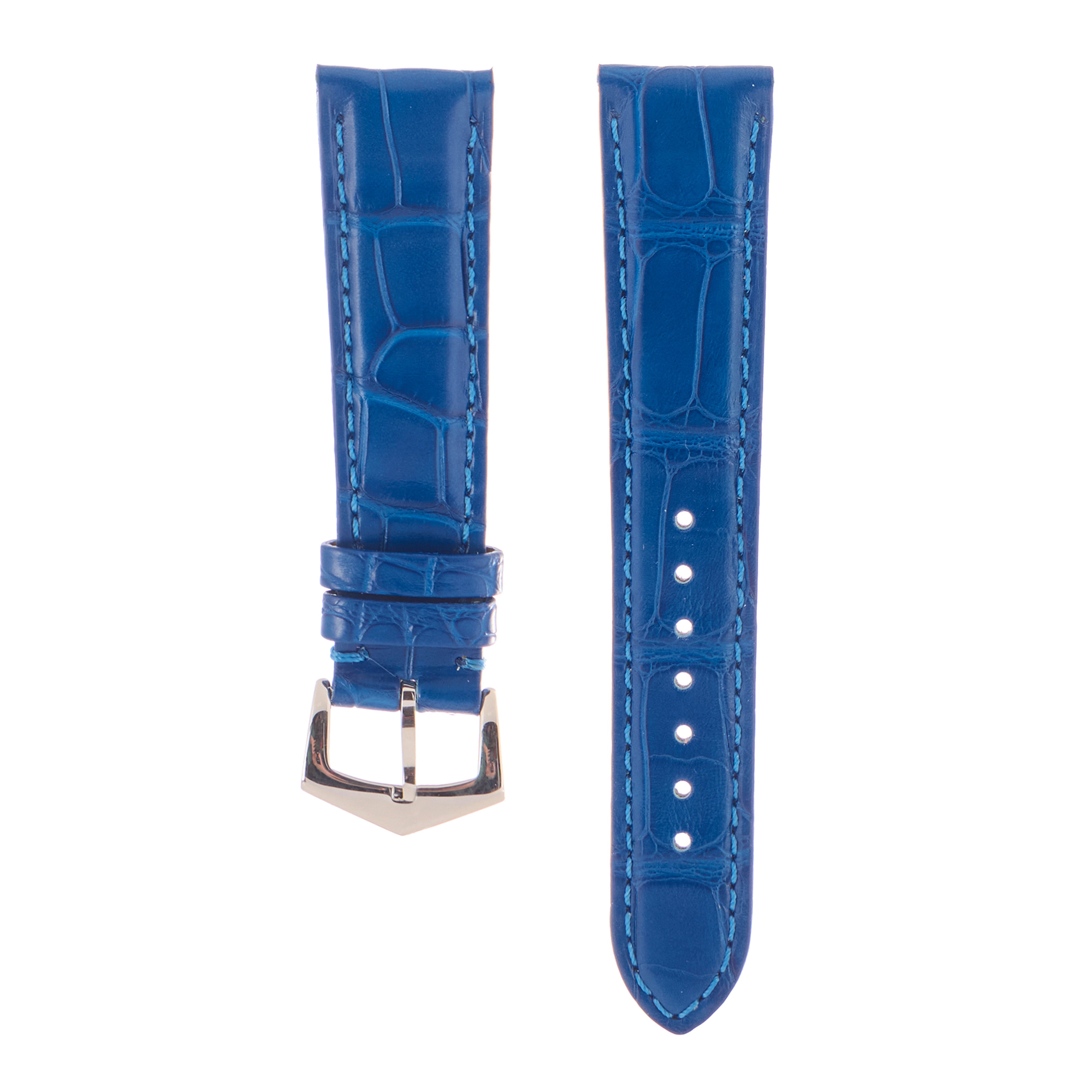 Matt Light Blue Alligator Watch Strap
