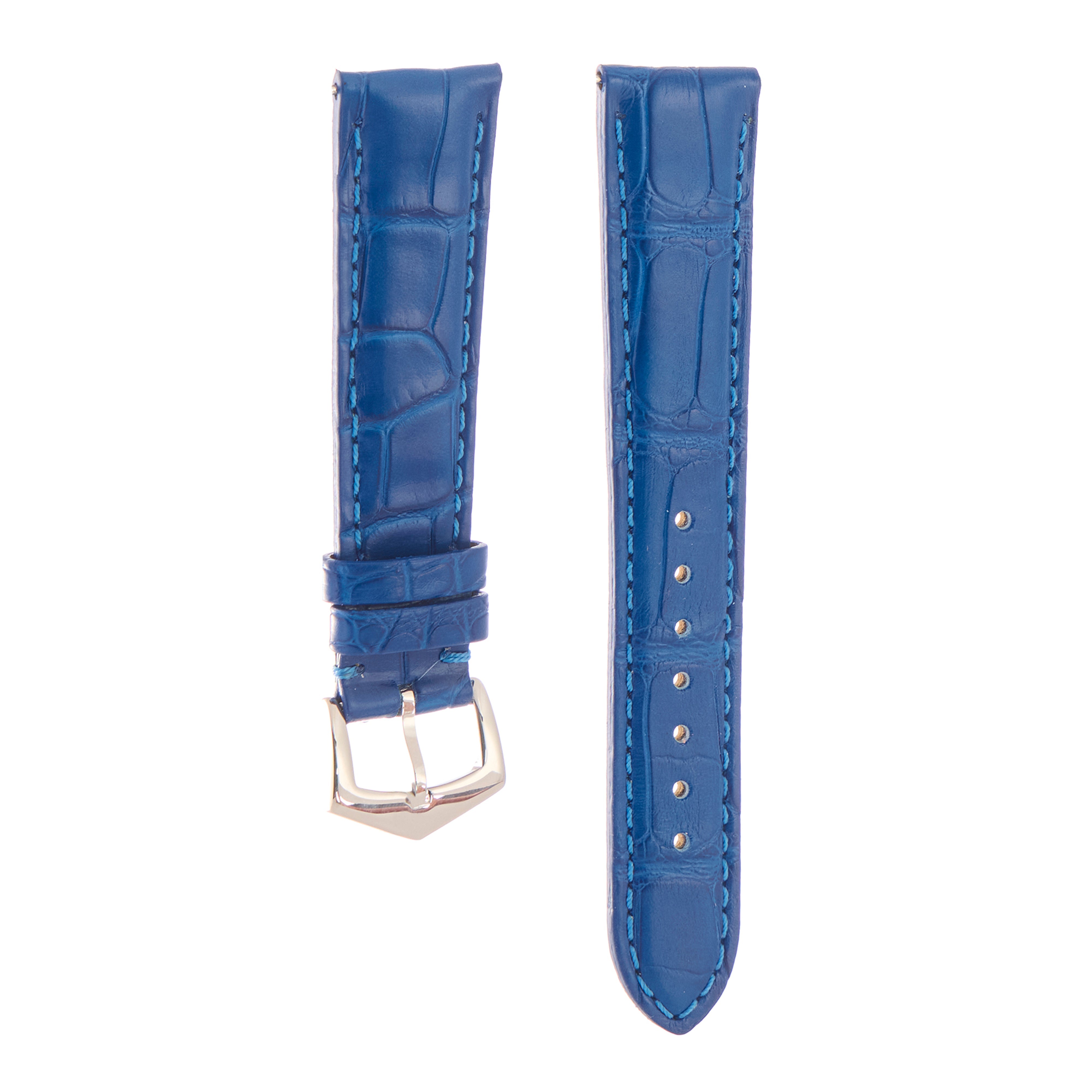 Matt Light Blue Alligator Watch Strap