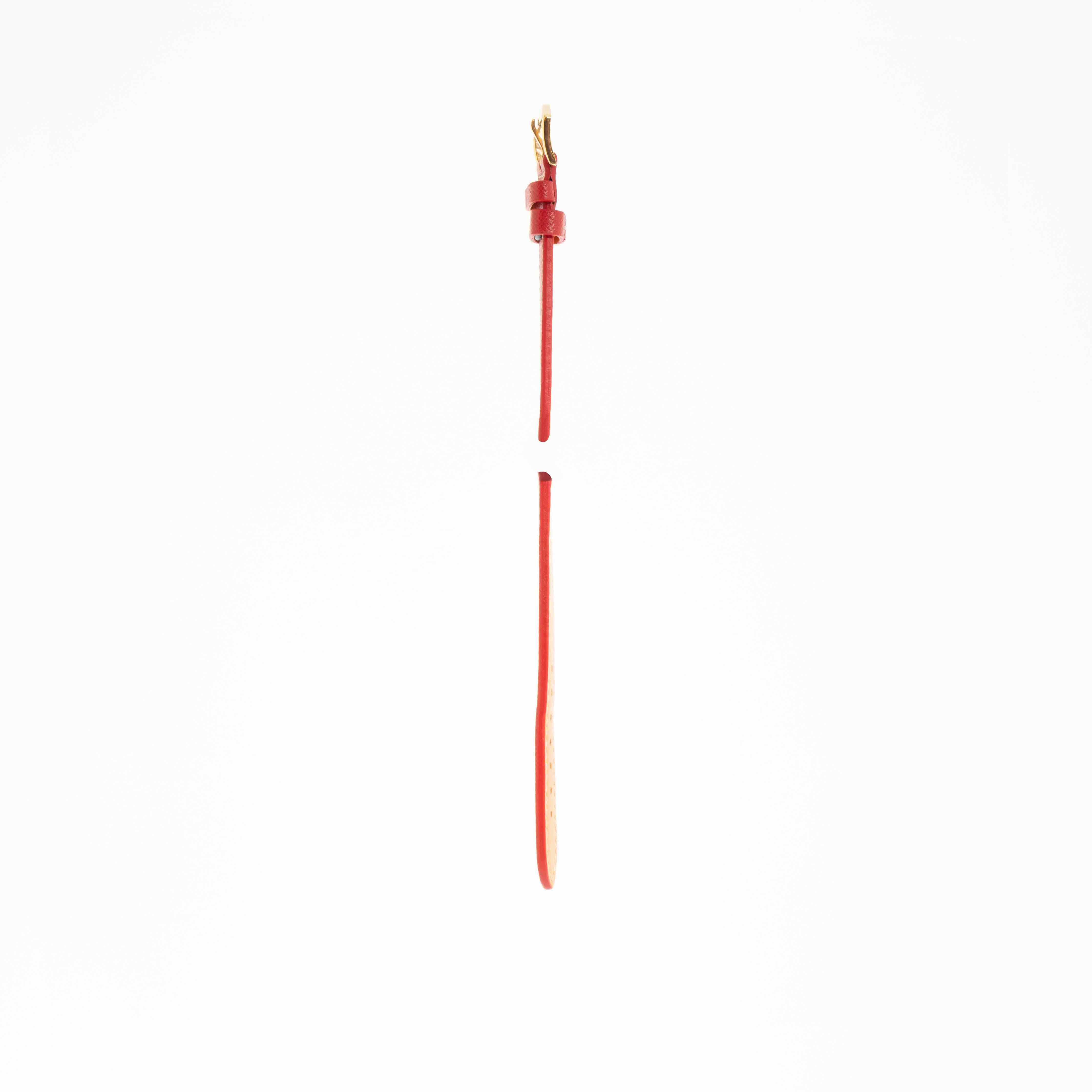 Red Hammered Calfskin Ecru Stitches Watch strap