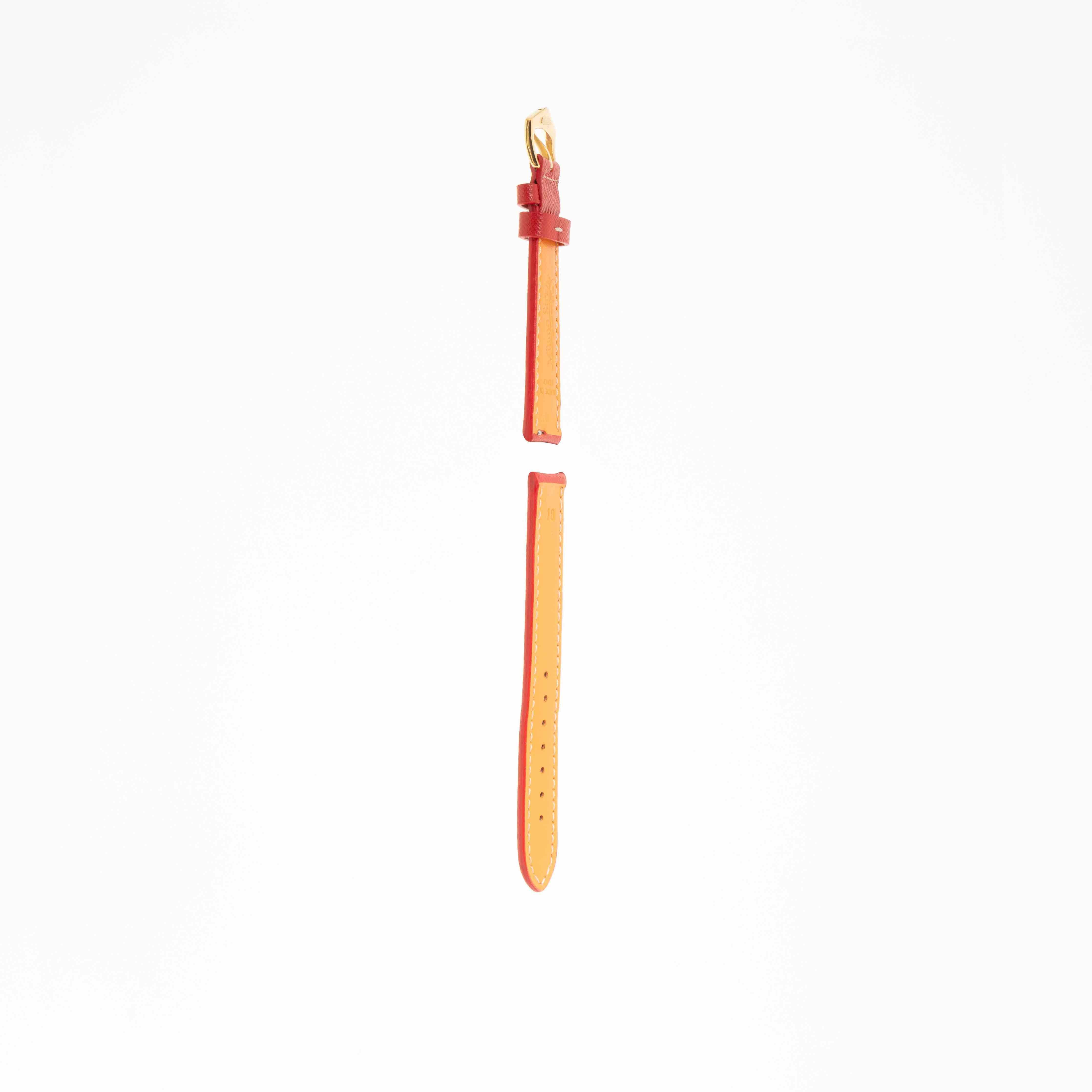 Red Hammered Calfskin Ecru Stitches Watch strap