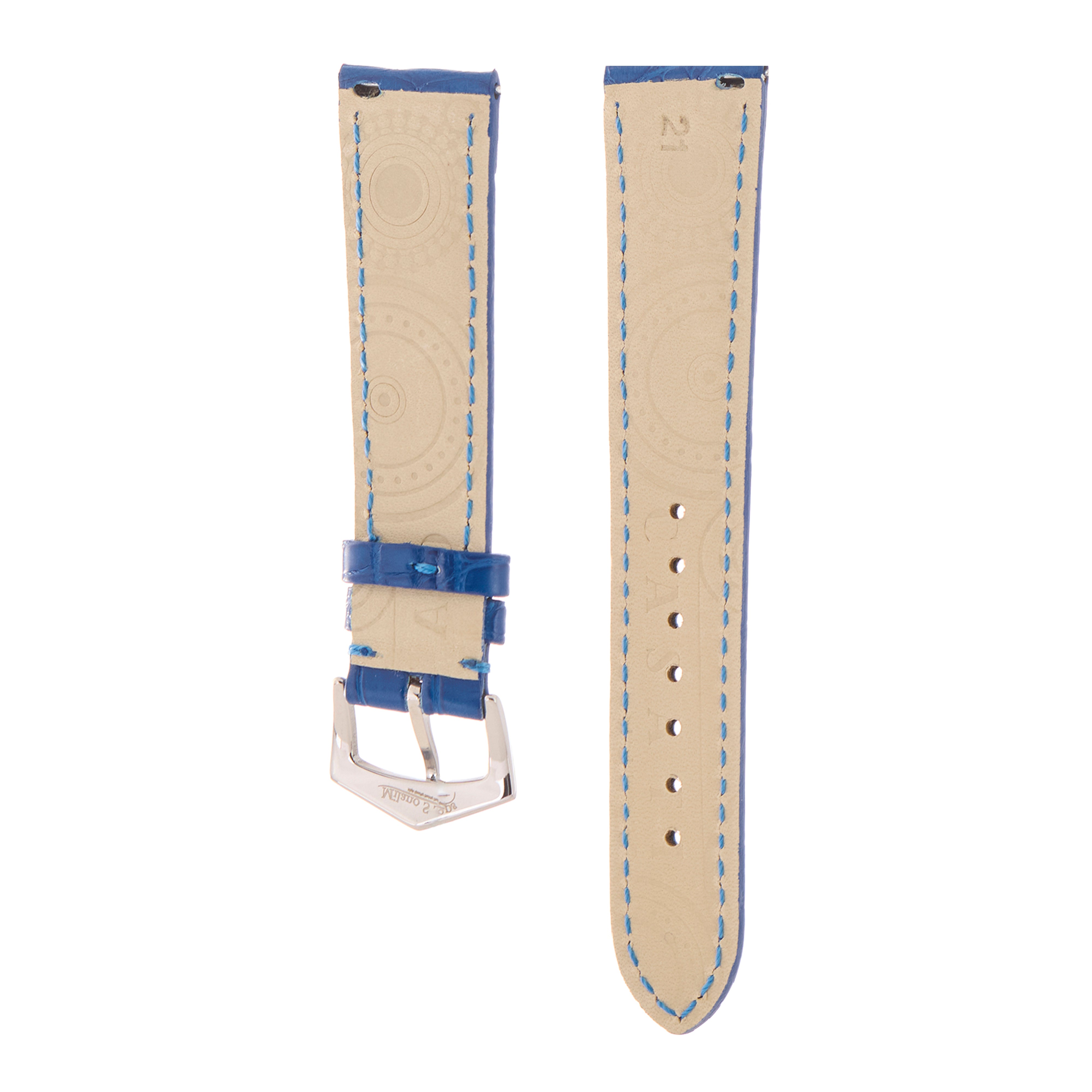 Matt Light Blue Alligator Watch Strap