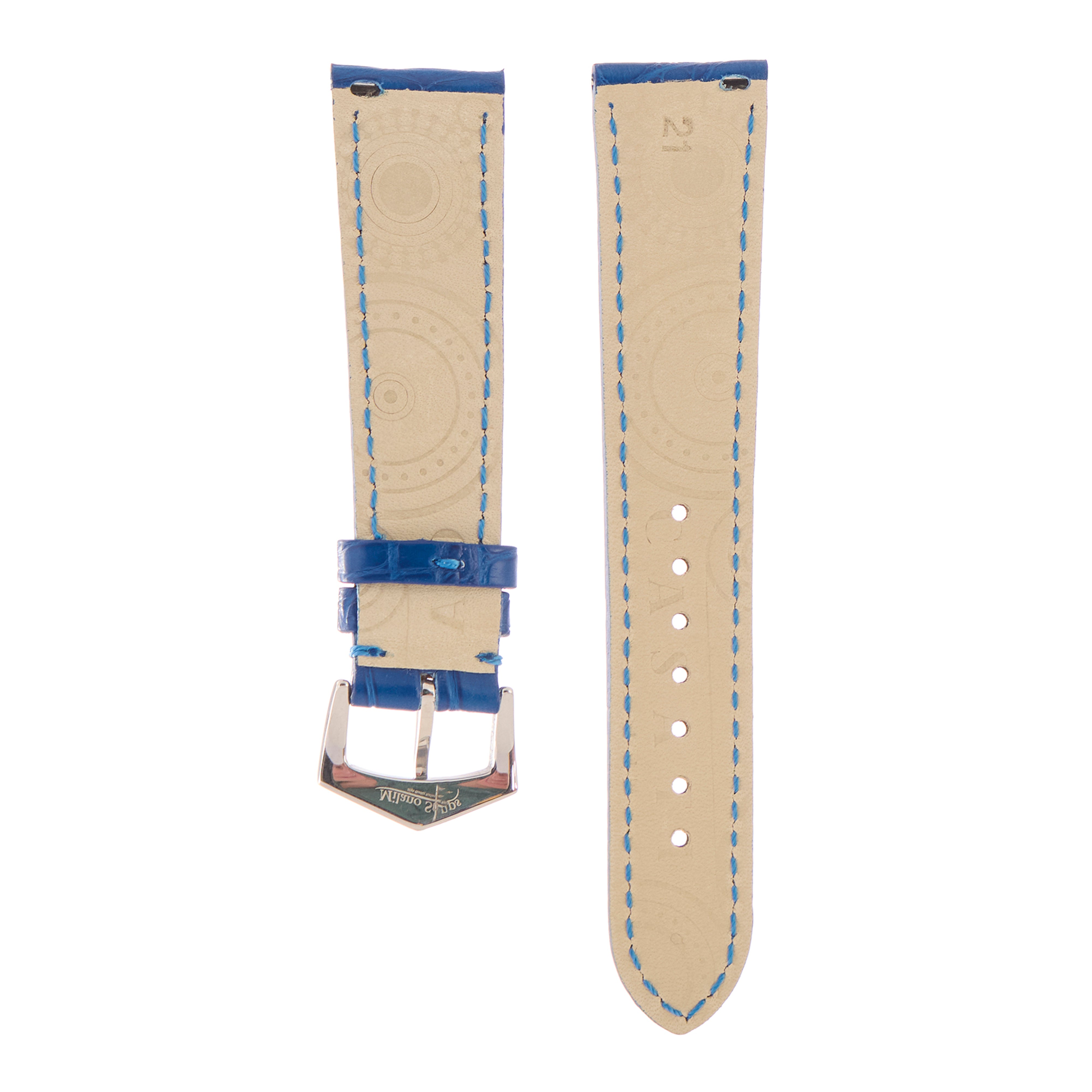 Matt Light Blue Alligator Watch Strap