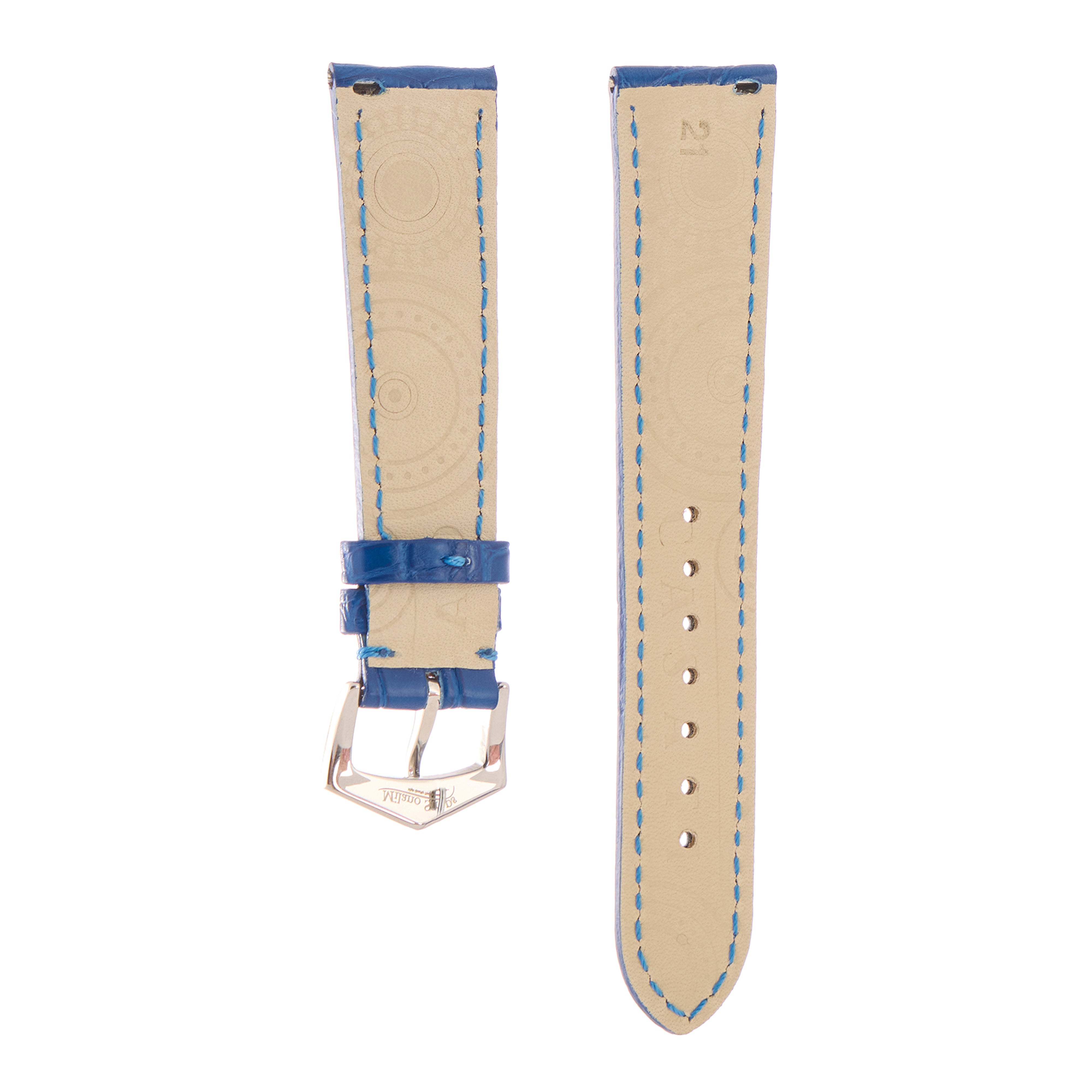Matt Light Blue Alligator Watch Strap