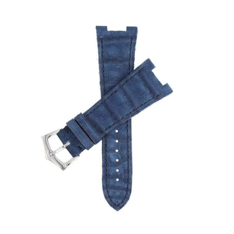 Blue Alligator Nubuck Watch Strap Patek Philippe Compatible