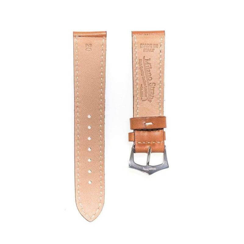 Cognac Grand Cavalier Cuir Flat Watch Strap