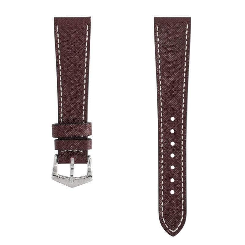 Cognac Saffiano Leather Watch Strap