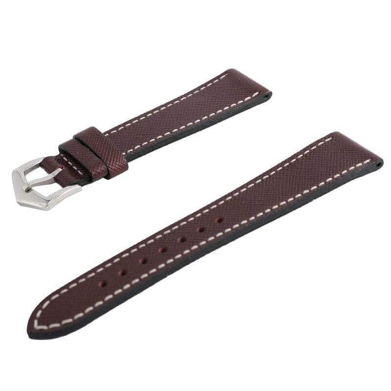 Cognac Saffiano Leather Watch Strap