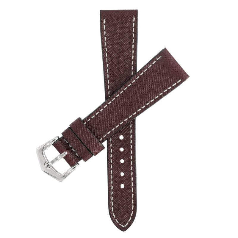 Cognac Saffiano Leather Watch Strap