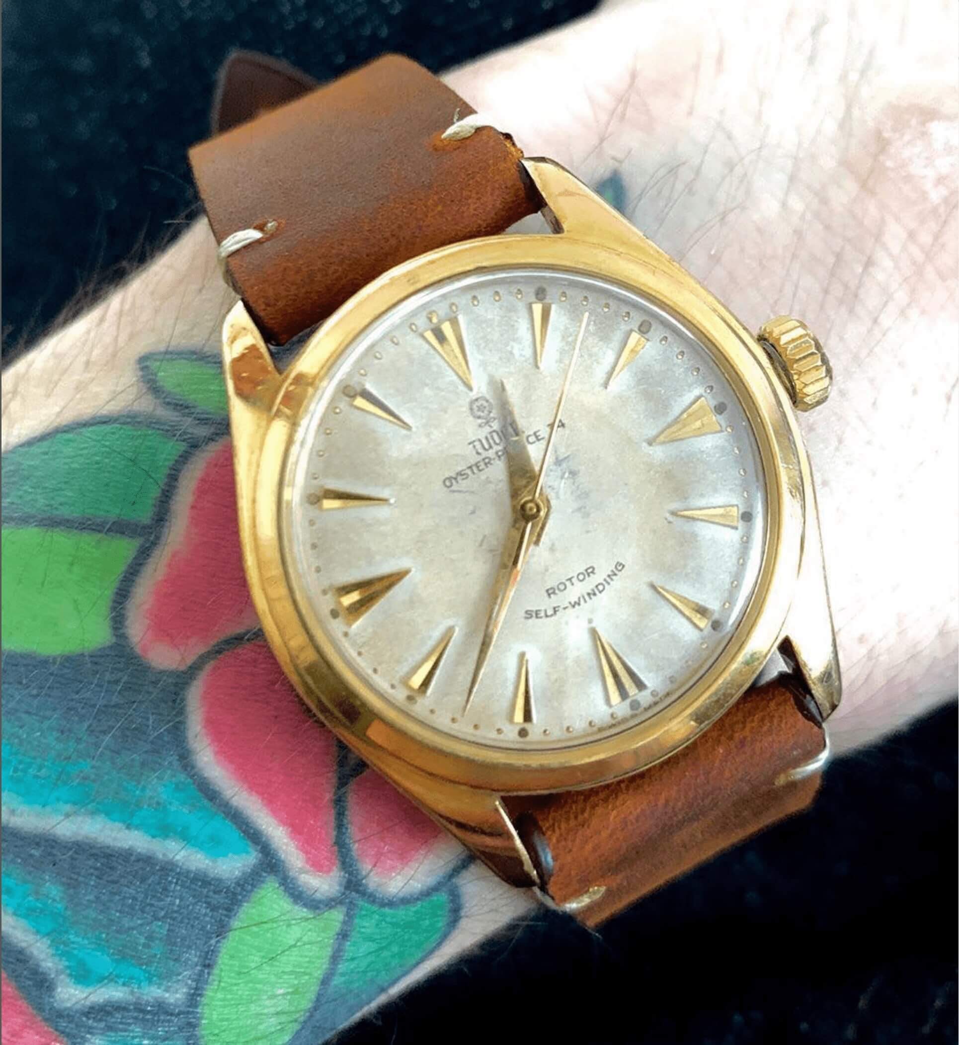 Cognac Vintage Leather Watch Strap