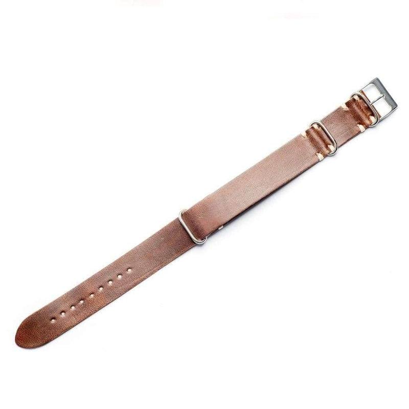 Military Leather Brown Italian Watch Band