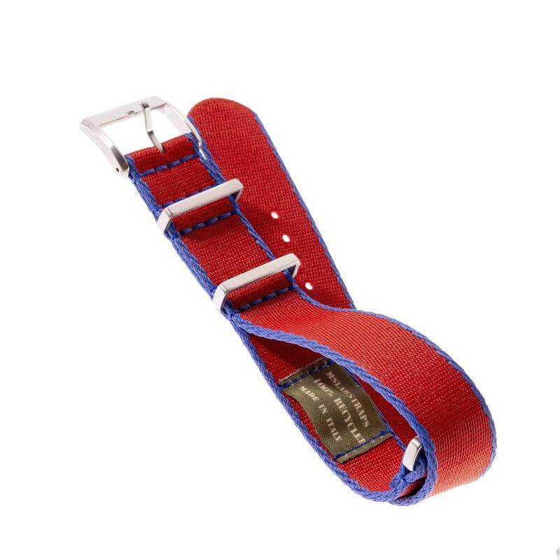 Eco-Friendly Nylon Military Strap Red Blue Borders