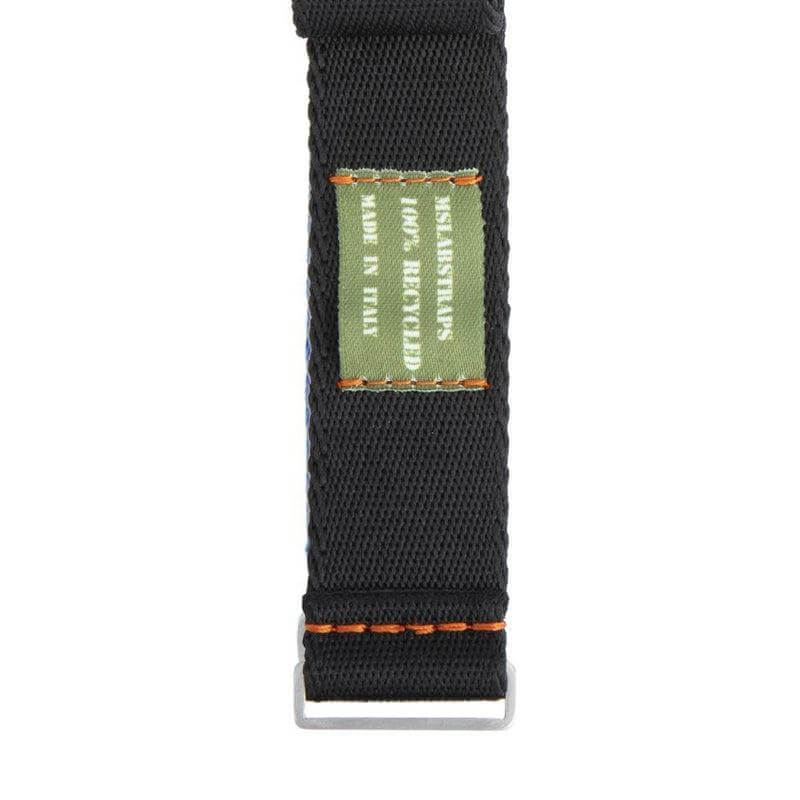 Eco-Friendly Nylon Military Watch Strap - Black Orange Stitches