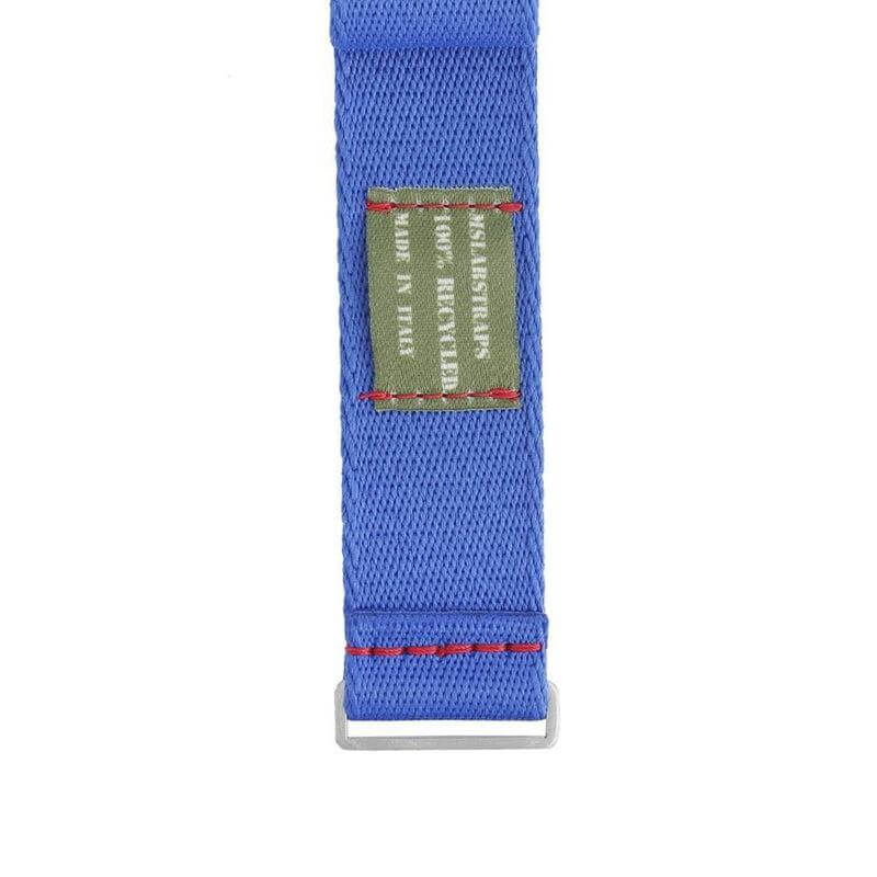 Eco-Friendly Nylon Military Watch Strap - Blue light Red Stitches
