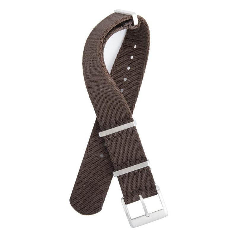 Eco-Friendly Nylon Military Watch Strap - Dark Brown