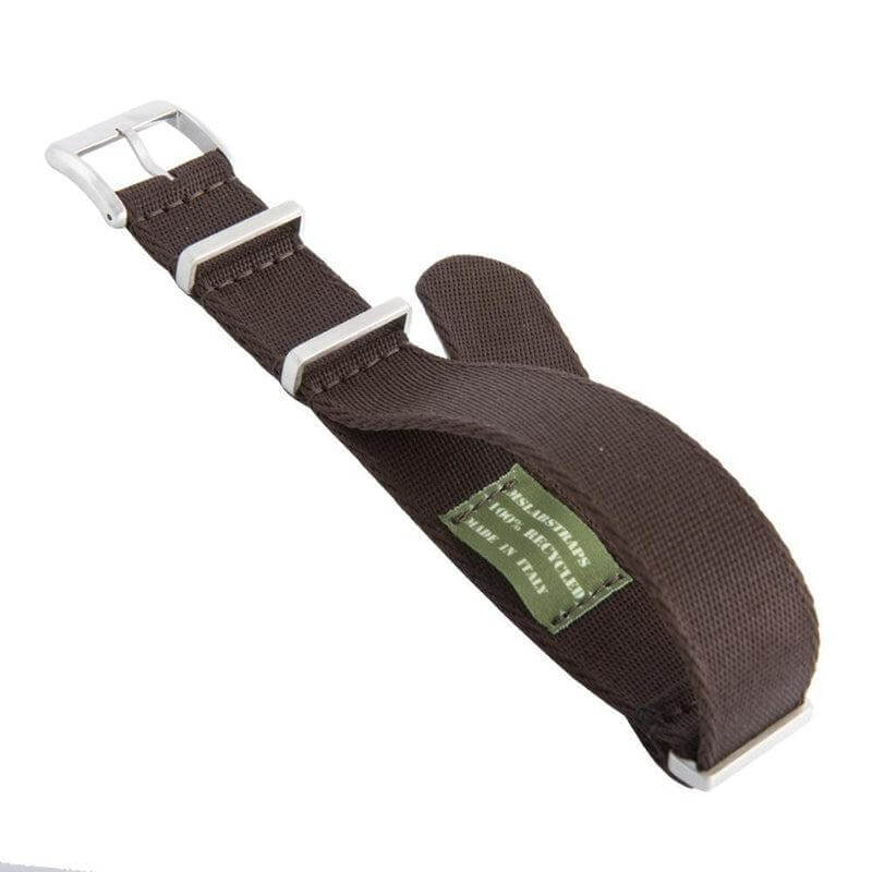 Eco-Friendly Nylon Military Watch Strap - Dark Brown