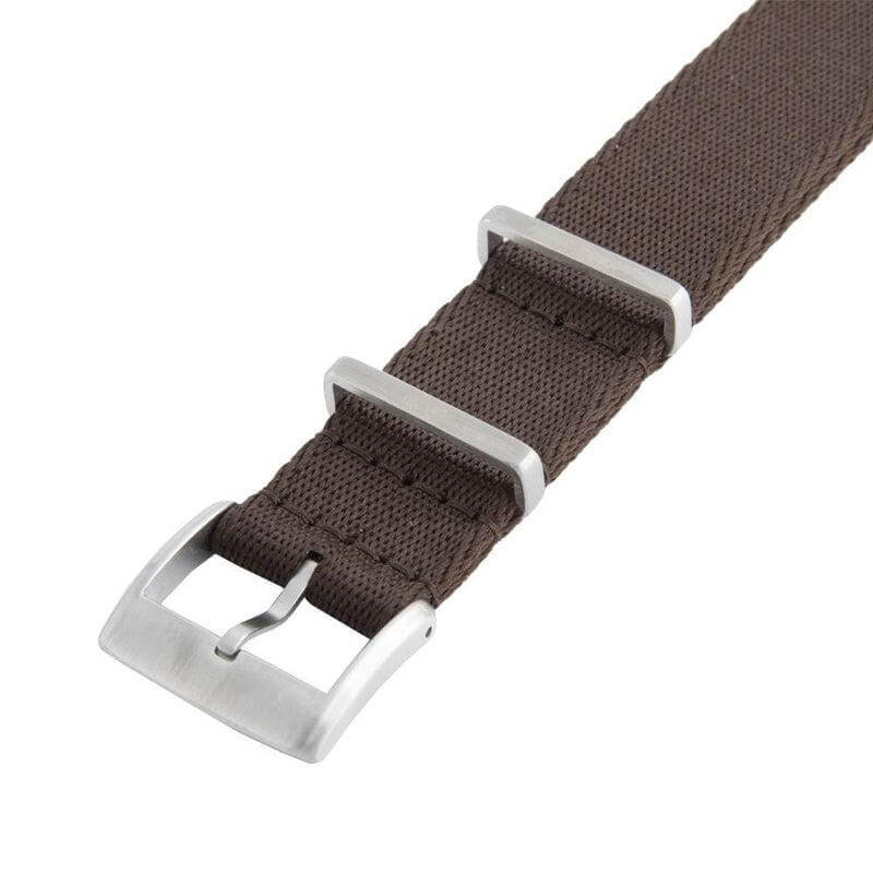 Eco-Friendly Nylon Military Watch Strap - Dark Brown