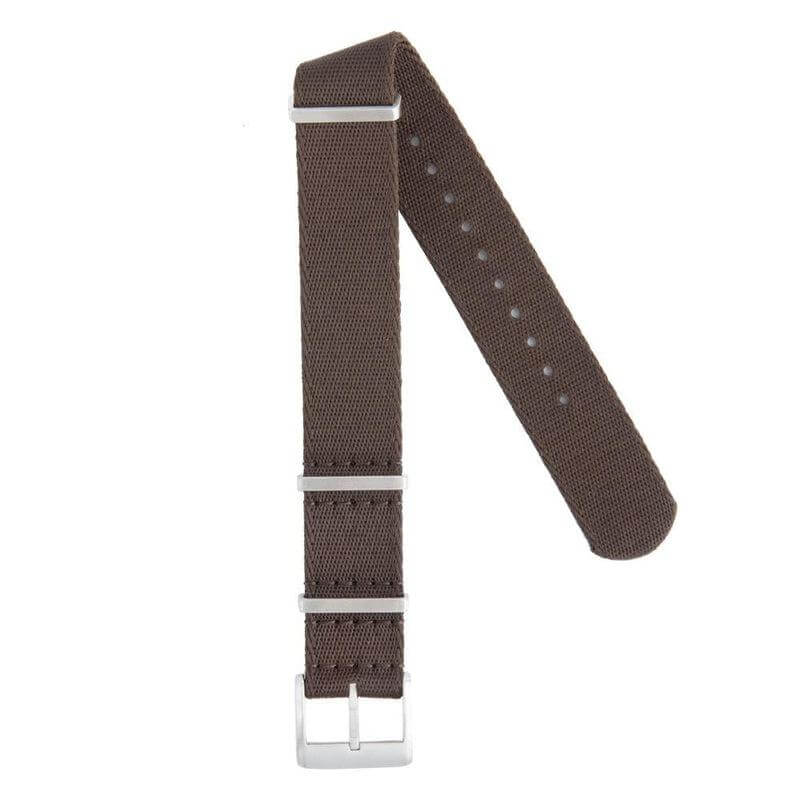 Eco-Friendly Nylon Military Watch Strap - Dark Brown