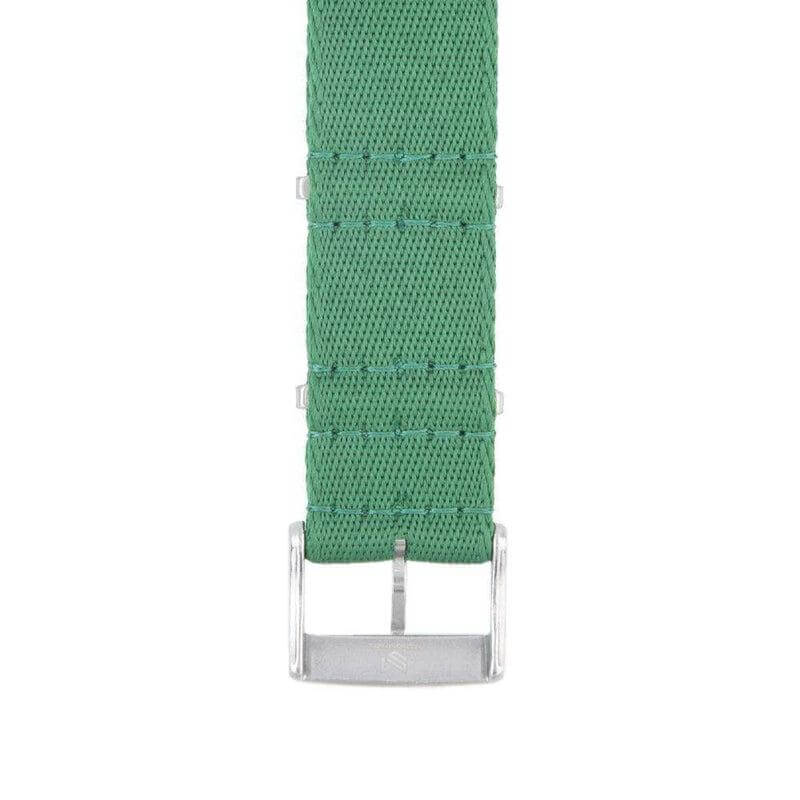 Eco-Friendly Nylon Military Watch Strap - Green -GREEN STITCHES