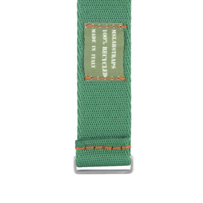 Eco-Friendly Nylon Military Watch Strap - Green Orange Stitches