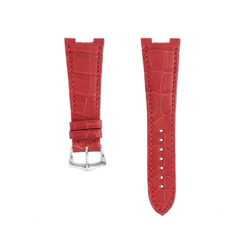 Red Matt Genuine Alligator Watch Strap Patek Philippe Compatible