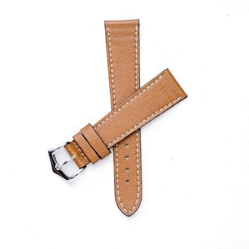 Tan Saffiano Leather Watch Strap