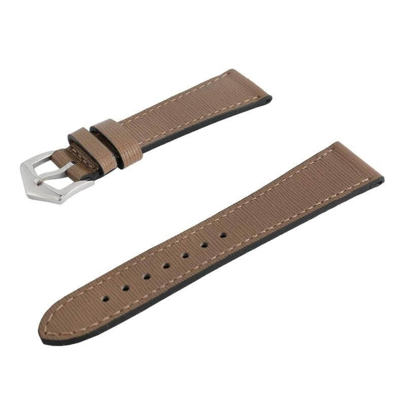 Taupe Saffiano Leather Watch Strap - Taupe Color