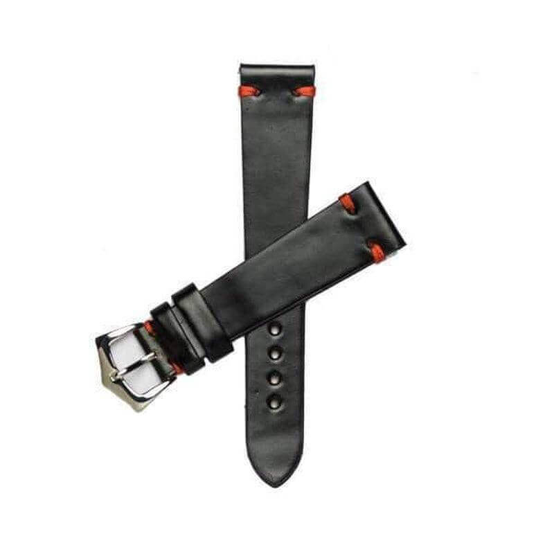 Apple Watch Leather Band ™ Black Cordovan Red Stitches