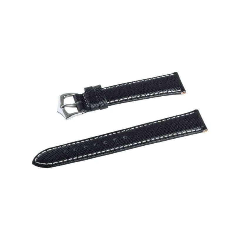 Apple Watch Leather Band ™ Black Saffiano Ecru Stitches