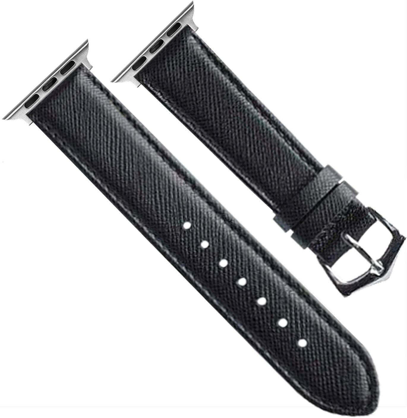 Apple Watch Leather Band ™ Black Saffiano Tone Stitches