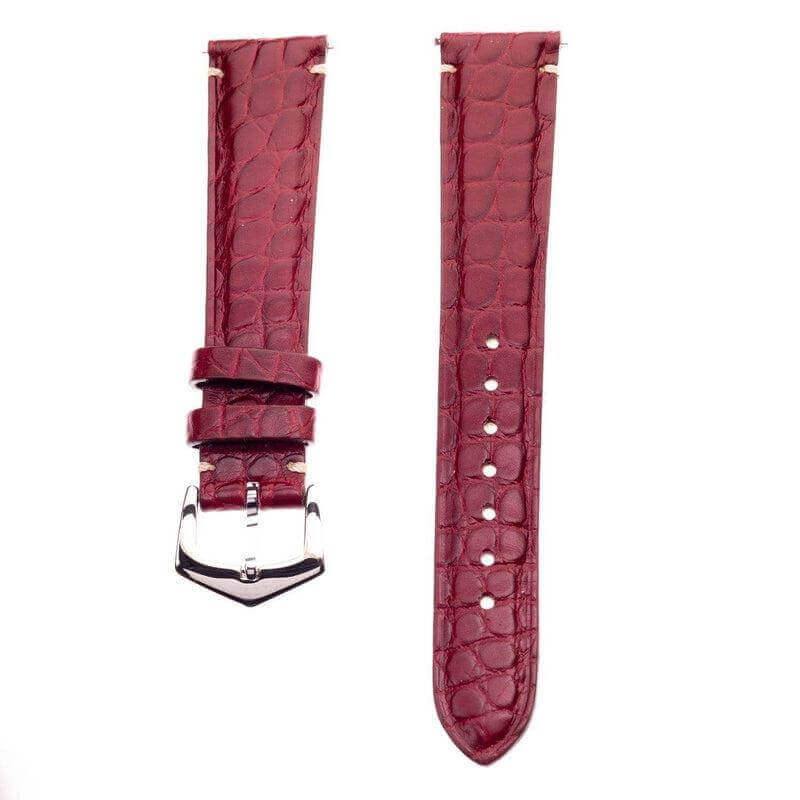 Apple Watch Leather Band ™ Burgundy Millennium Alligator Minimal Stitches