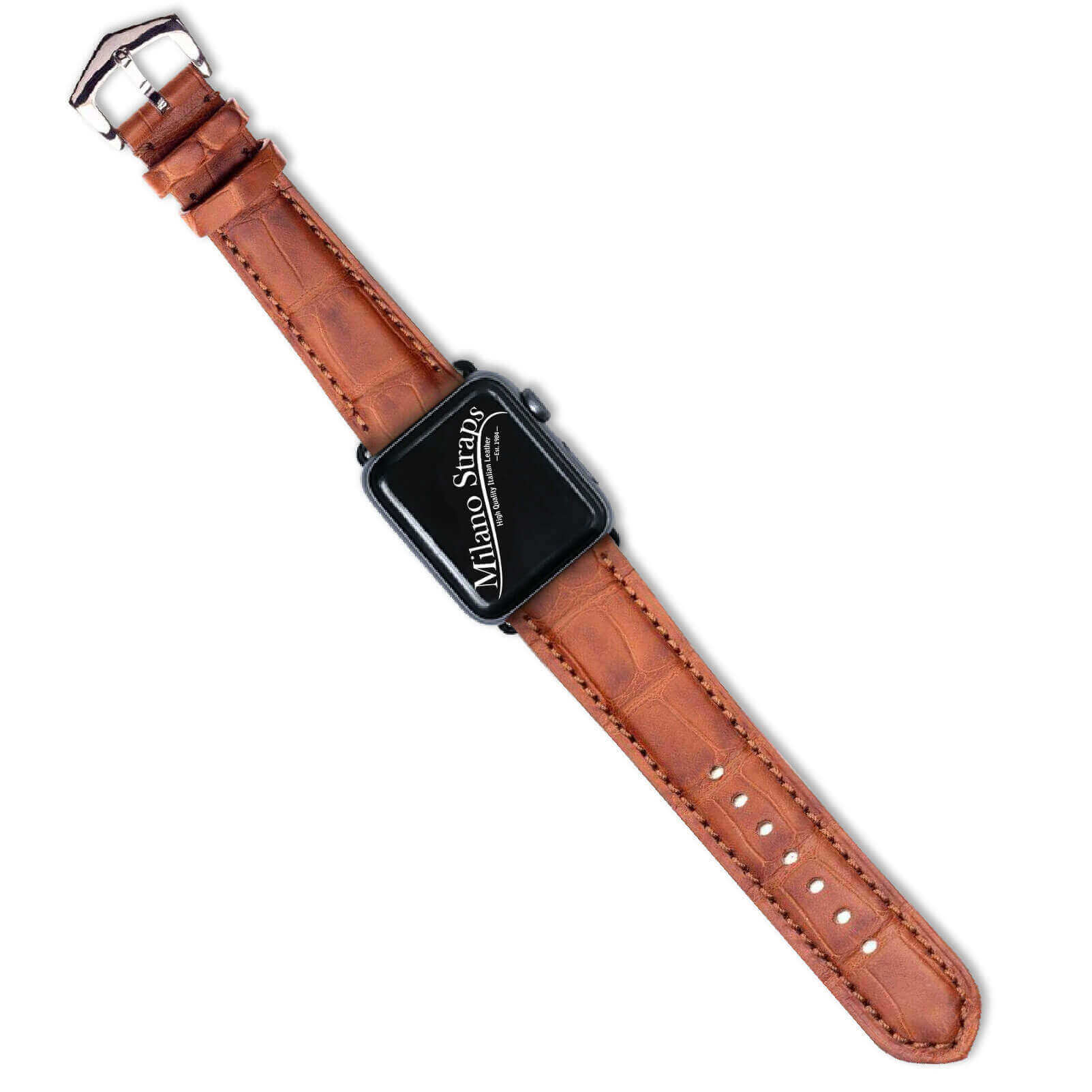 Apple Watch Leather Band ™ Cognac Matt Alligator Watch Band