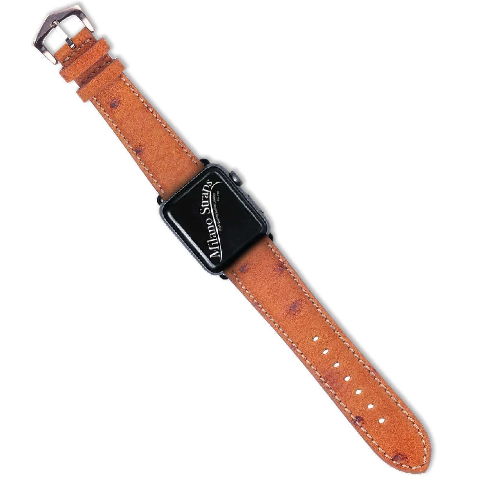 Apple Watch Leather Band ™ Cognac Ostrich Leather Straps