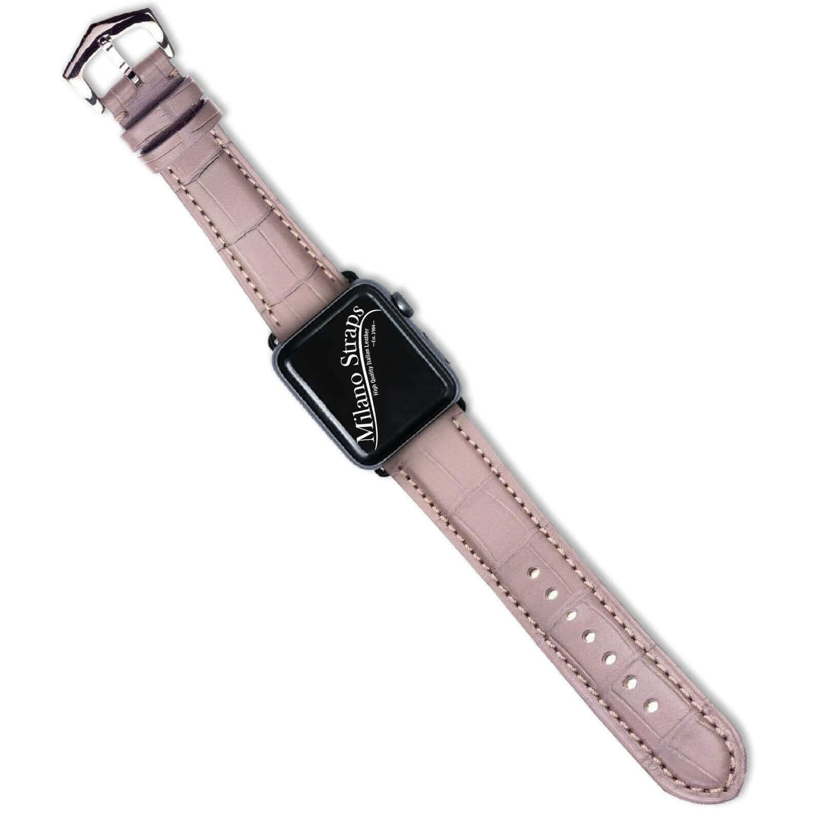 Apple Watch Leather Band ™ Grey Matt Alligator Watch Strap