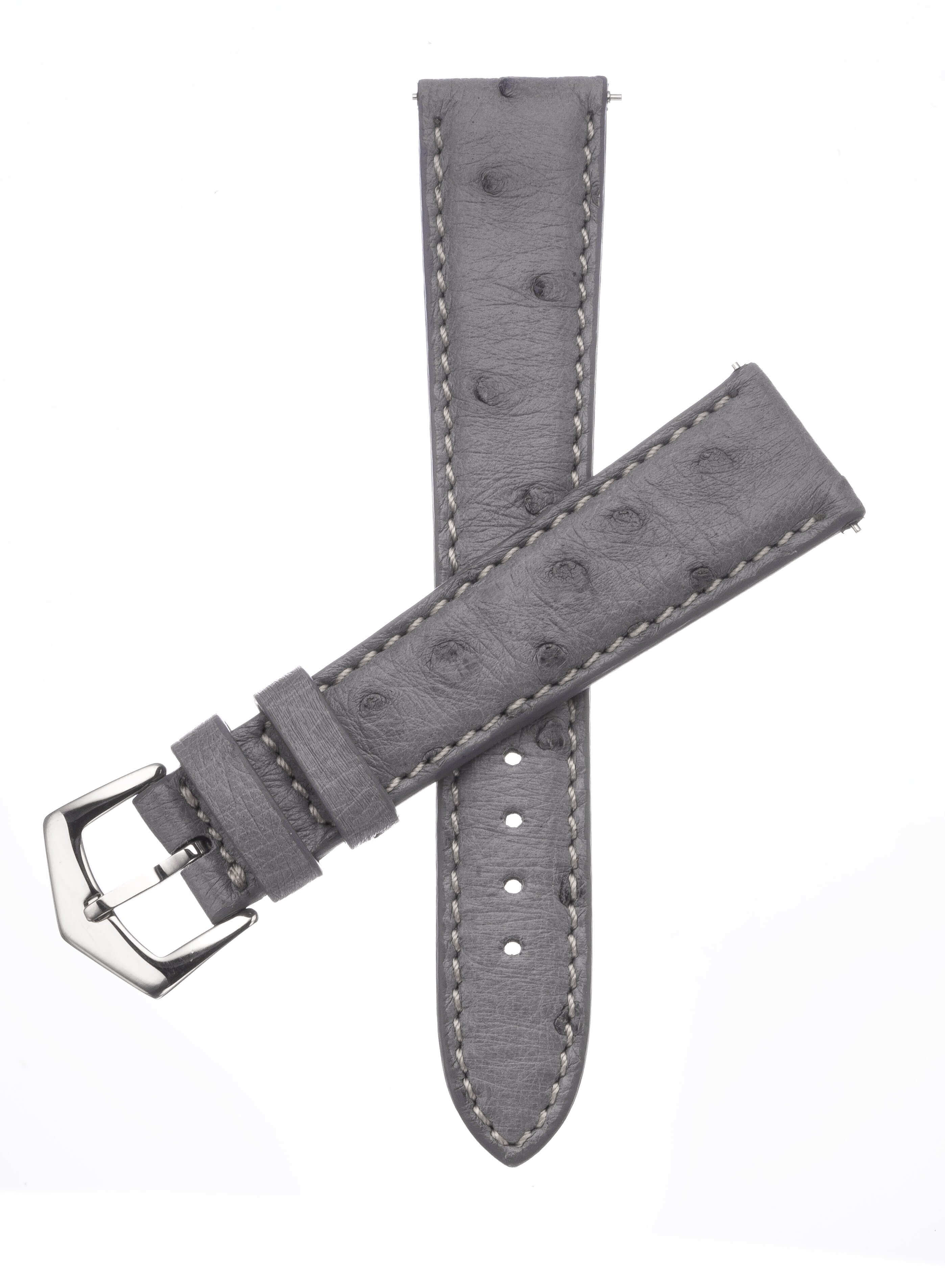 Apple Watch Leather Band ™ Gray Ostrich Leather Strap