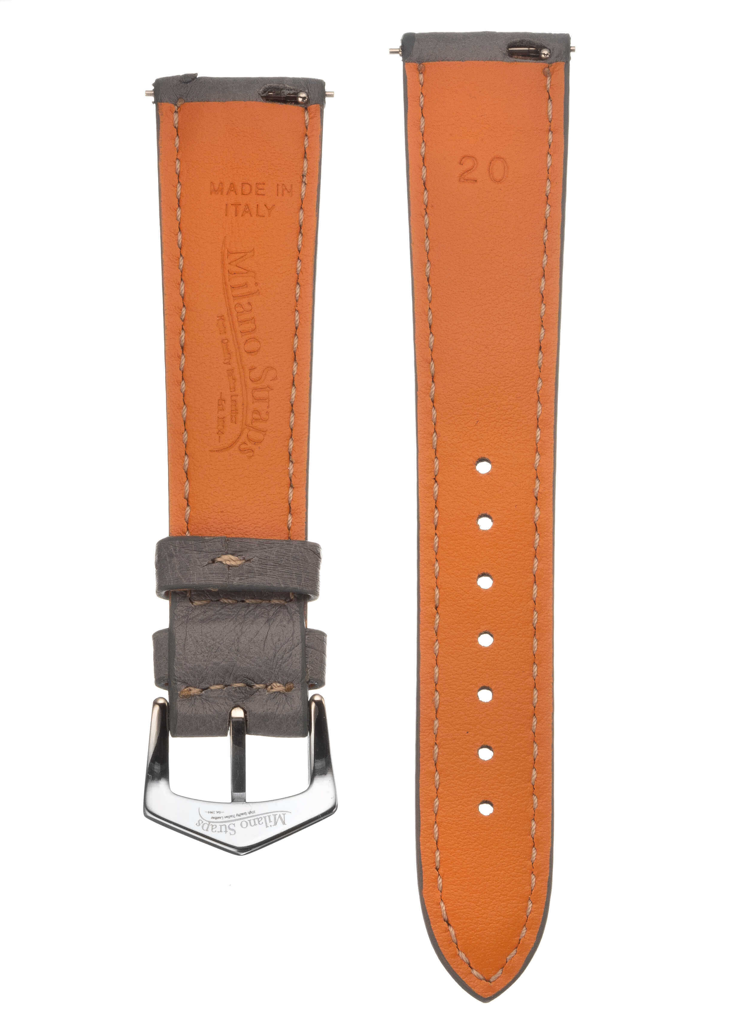 Apple Watch Leather Band ™ Gray Ostrich Leather Strap
