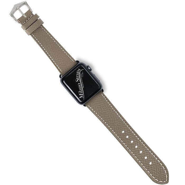 Apple Watch Leather Band ™ Hammered Toupe Ecru Stitches