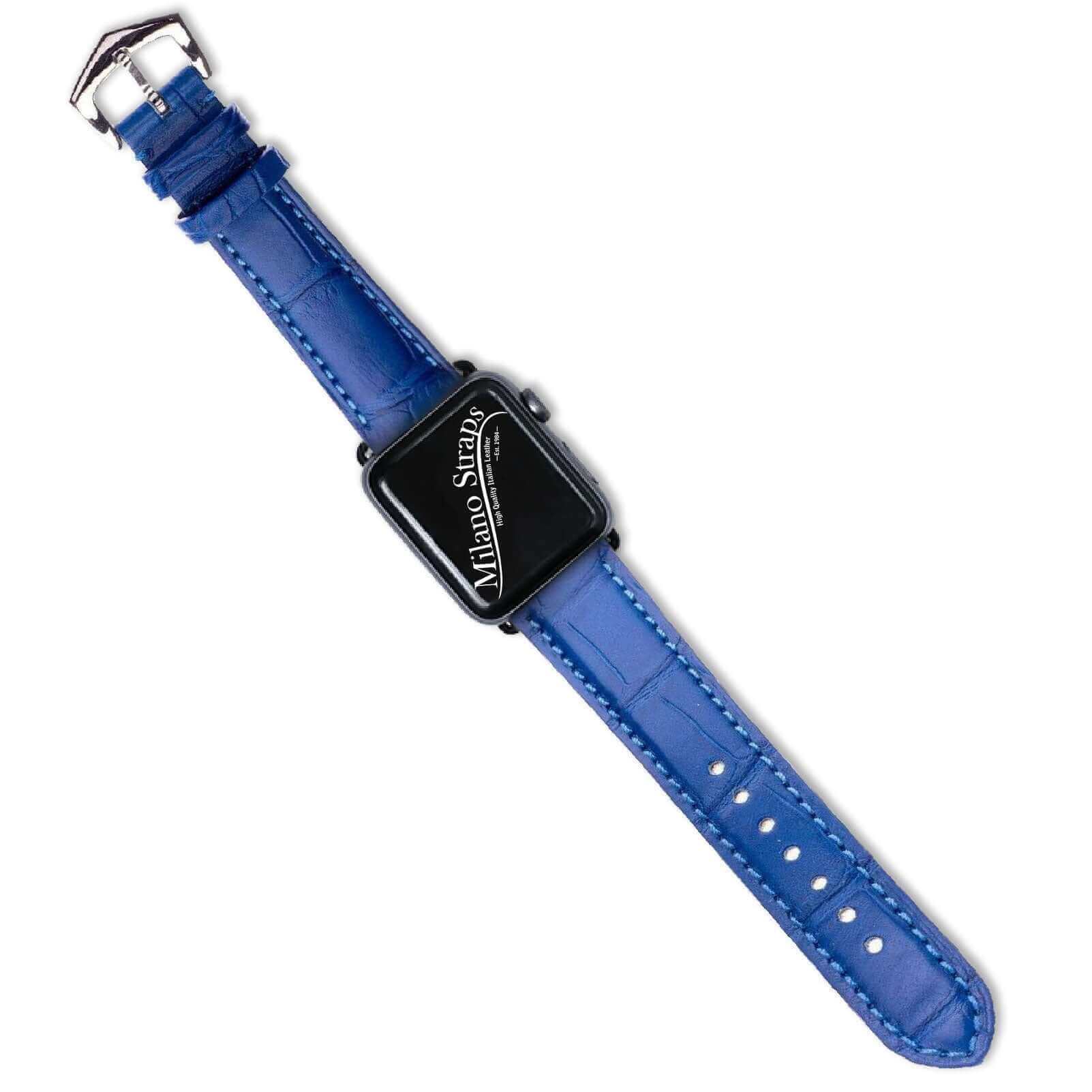 Apple Watch Leather Band ™ Light Blue Matt  Alligator Watch Band