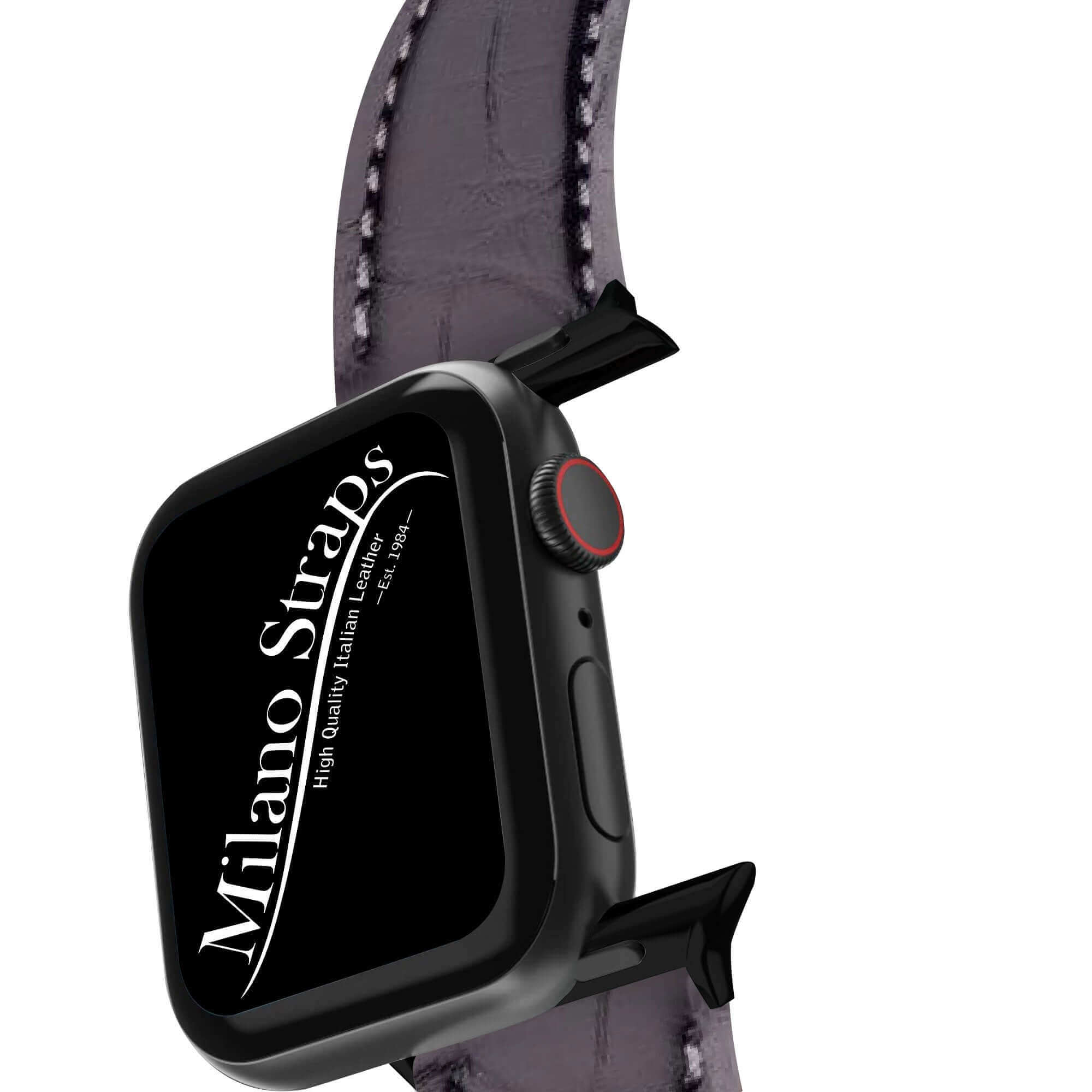 Apple Watch Leather Band ™ Matt Black Alligator Watch Strap