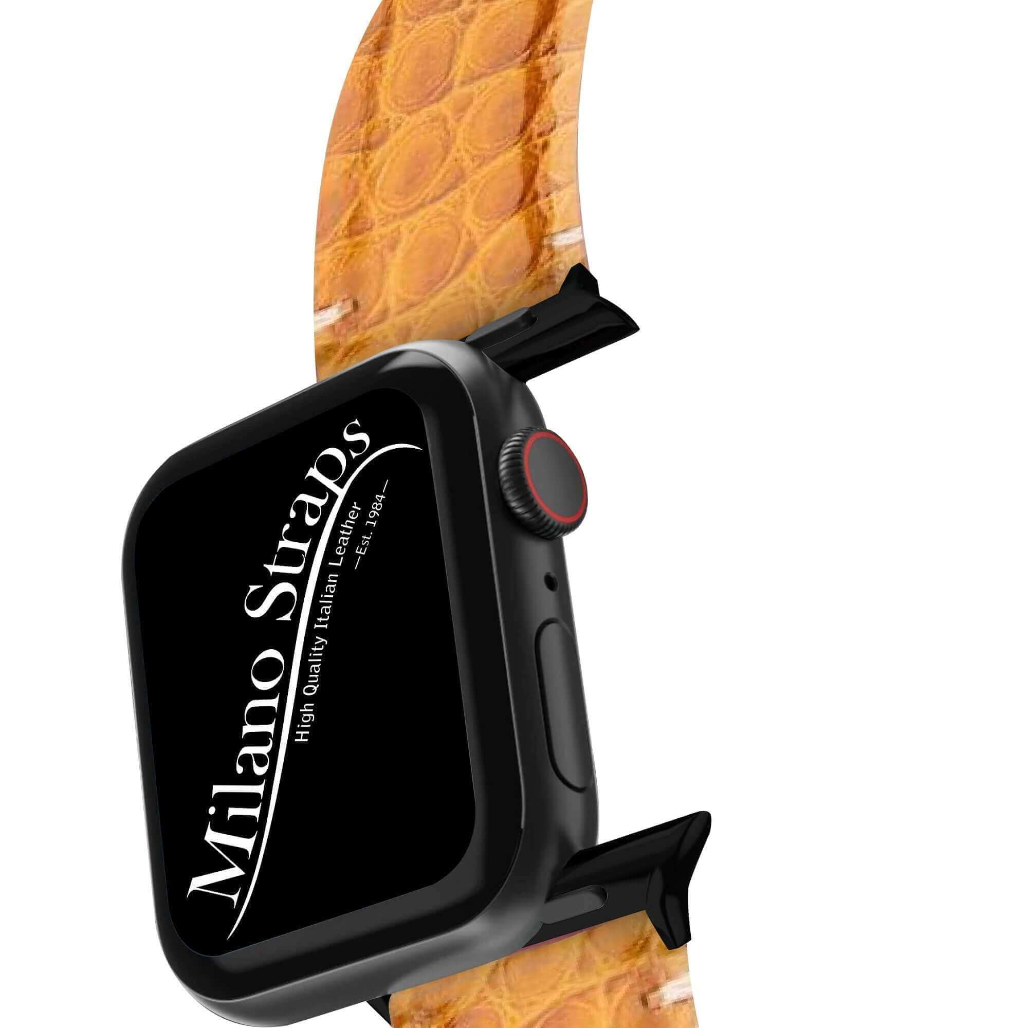 Apple Watch Leather Band ™ Millennium Cognac Alligator Minimal Stitches