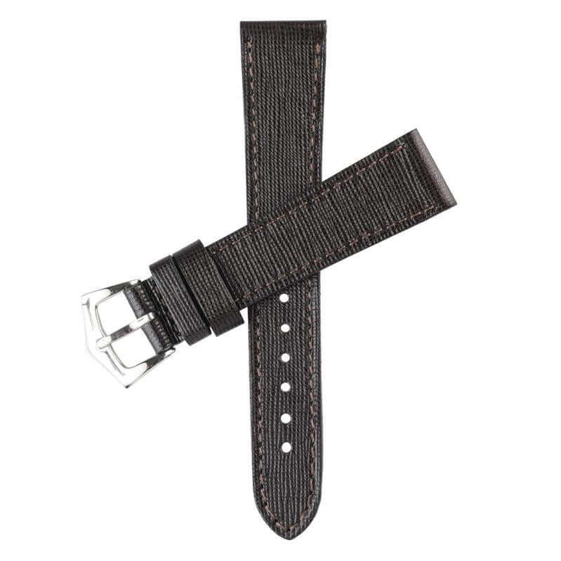 Dark Brown Saffiano Leather Watch Strap
