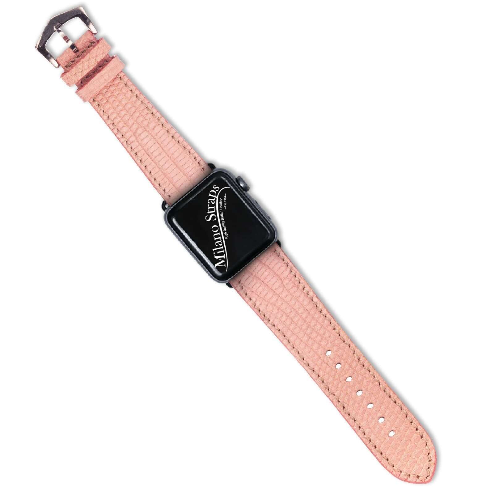 Pink Lizard Apple Watch Leather Band