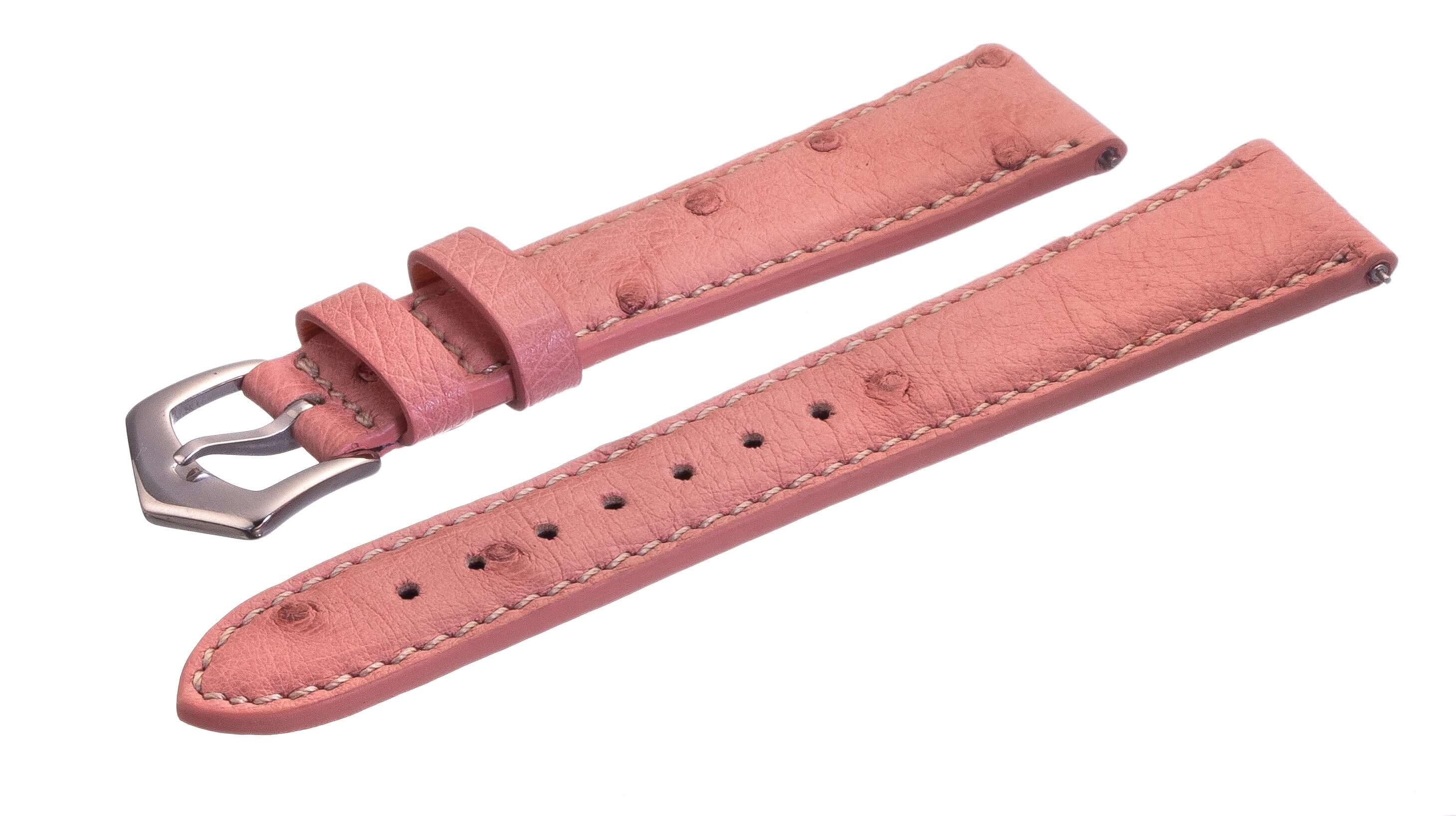 Pink Ostrich Watch Band
