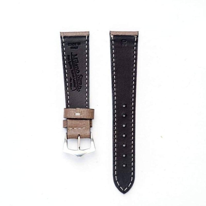 Taupe Saffiano Leather Watch Strap -Taupe