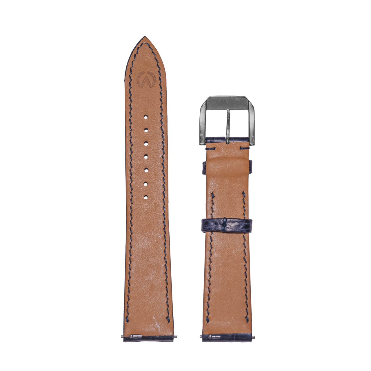 Handmade Rembordé Folded Edge Alligator Belly Leather Strap - Universal Fit