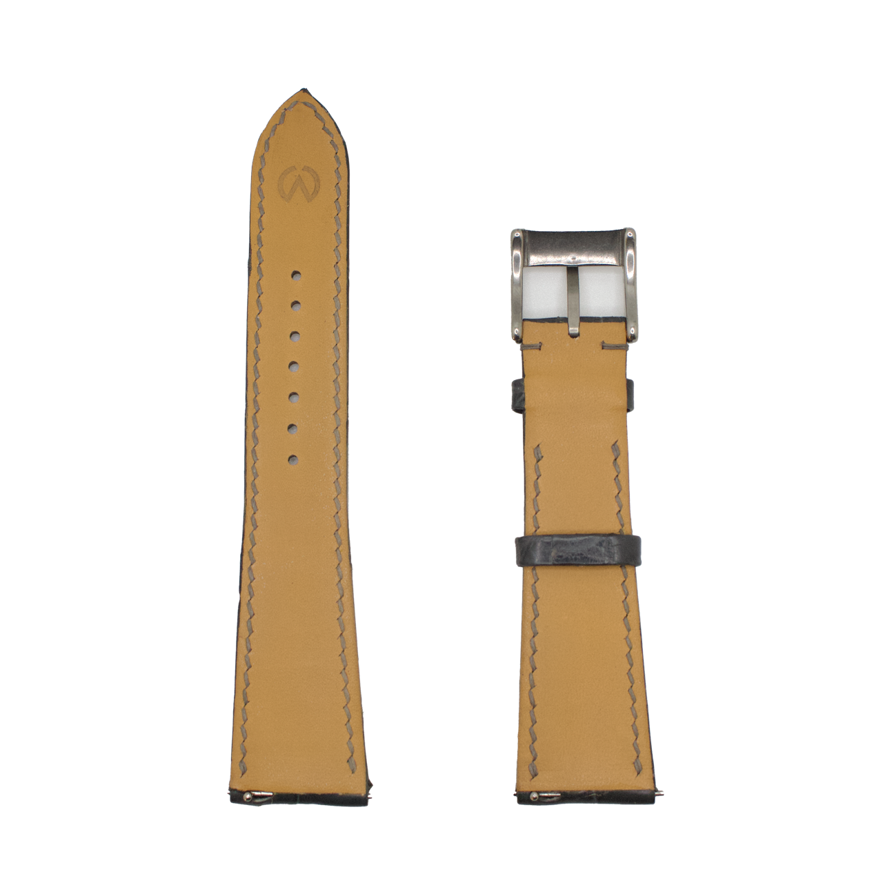 Handmade Rembordé Folded Edge Alligator Belly Leather Strap - Universal Fit